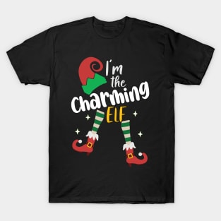 Funny I'm The Charming Elf  Matching Christmas family T-Shirt